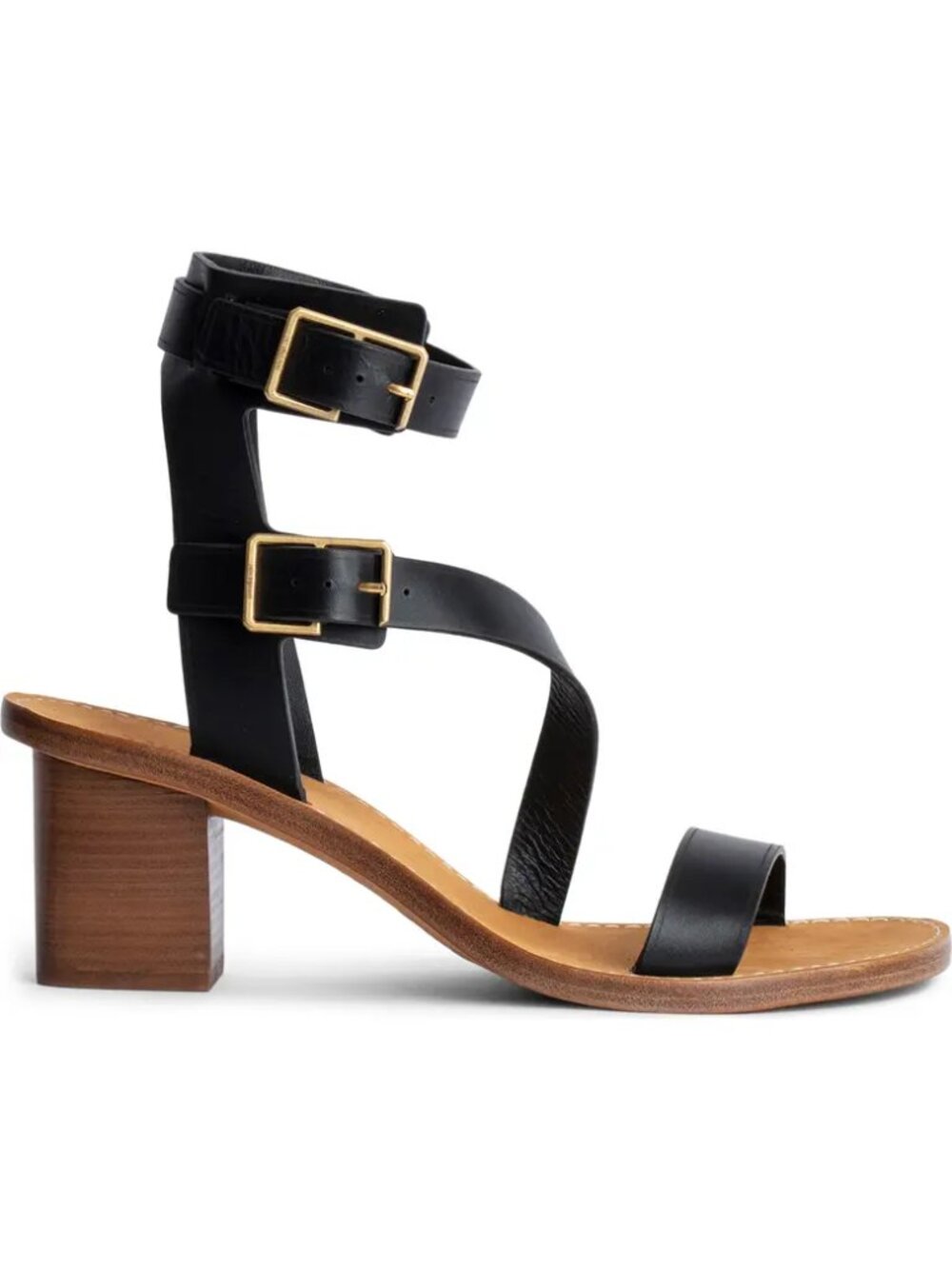 Zadig & Voltaire Cecilia Caprese Block Heel Strappy Sandal – Noir – Size 39 / US